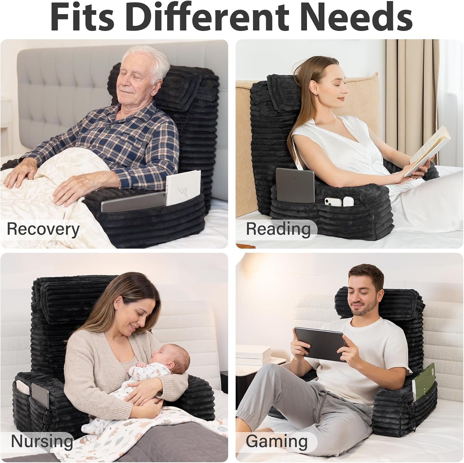 Thumbnail 6 de ENITYA 22" XL Back Pillow with Armrests, Layered Foam and Side Pockets