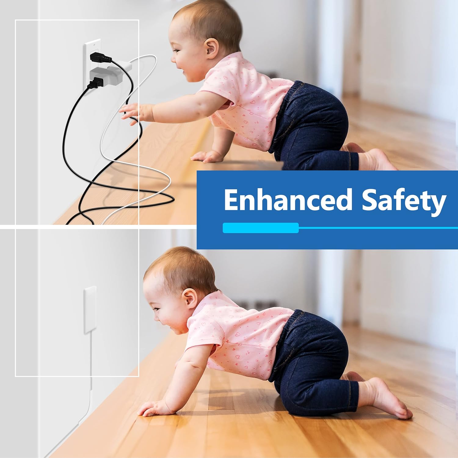 Thumbnail 2 de LIDER Flat-Face Outlet Extender LWE3-315-W (3 Outlets, 3ft Cord, Ultra-Thin Wall Plate, White) — ETL-Listed