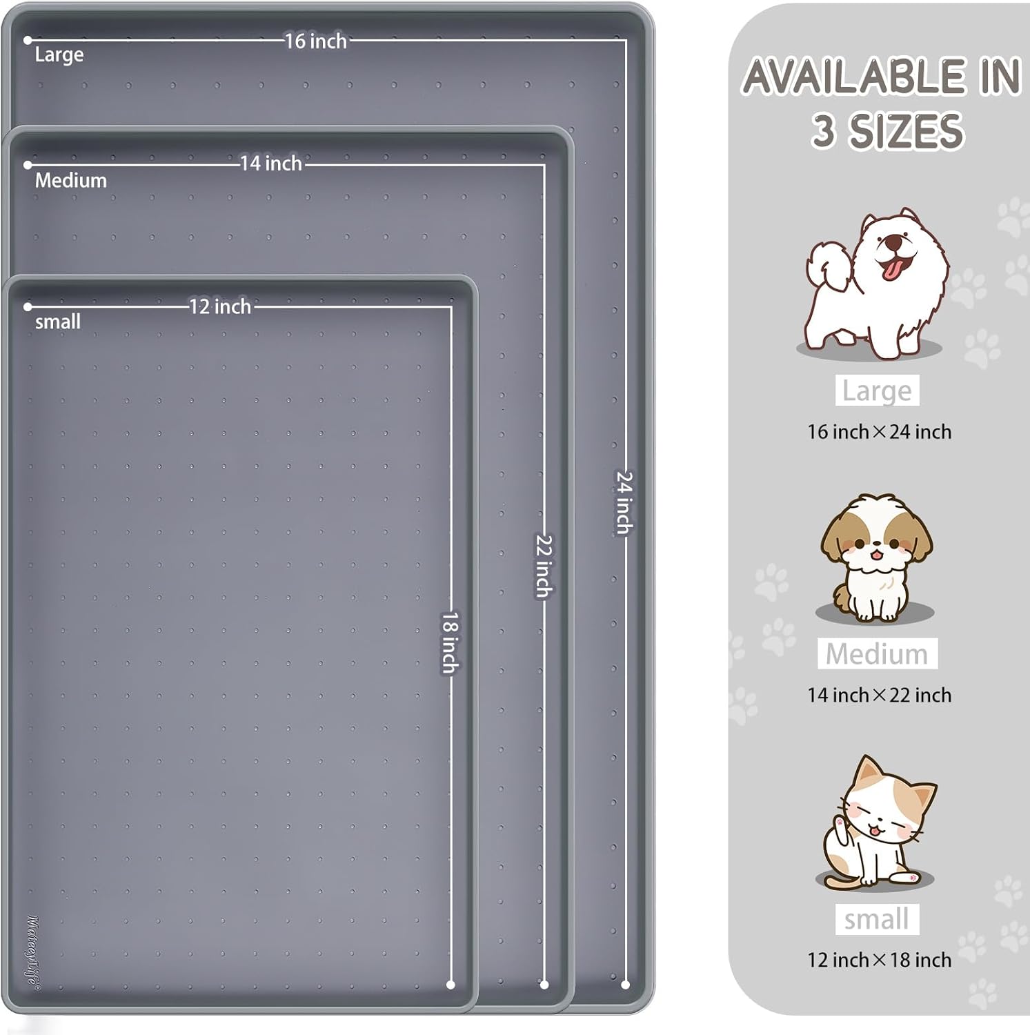 Detalle 2 de MateeyLife Silicone Cat & Dog Food Mat 24 x 16in