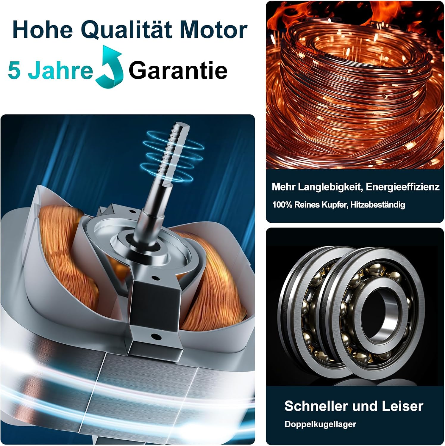 Detalle 2 de SBONNI Badlüfter 100mm – Leiser Abluftventilator 12W, 130 m³/h, IPX4, 5 Jahre Garantie