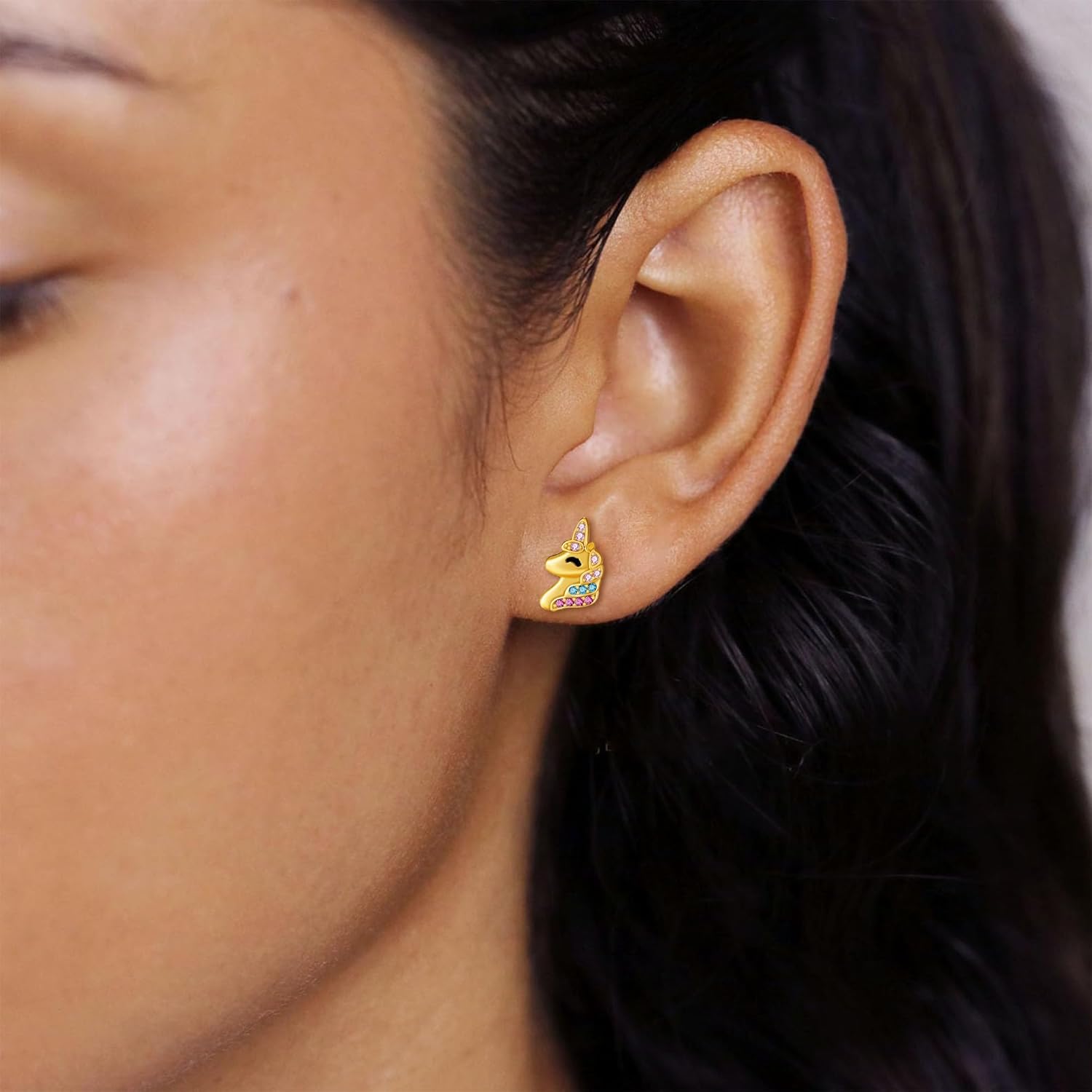 Detalle 2 de J.MUEN 925 Sterling Silber Ohrstecker mit Zirkonia – hypoallergen, Nickelfrei für Mädchen & Damen