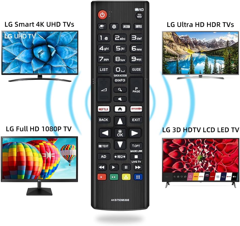 Detalle de UNOCAR (2 Pack) Smart Remote Controls for LG Smart TVs with Netflix & Amazon buttons