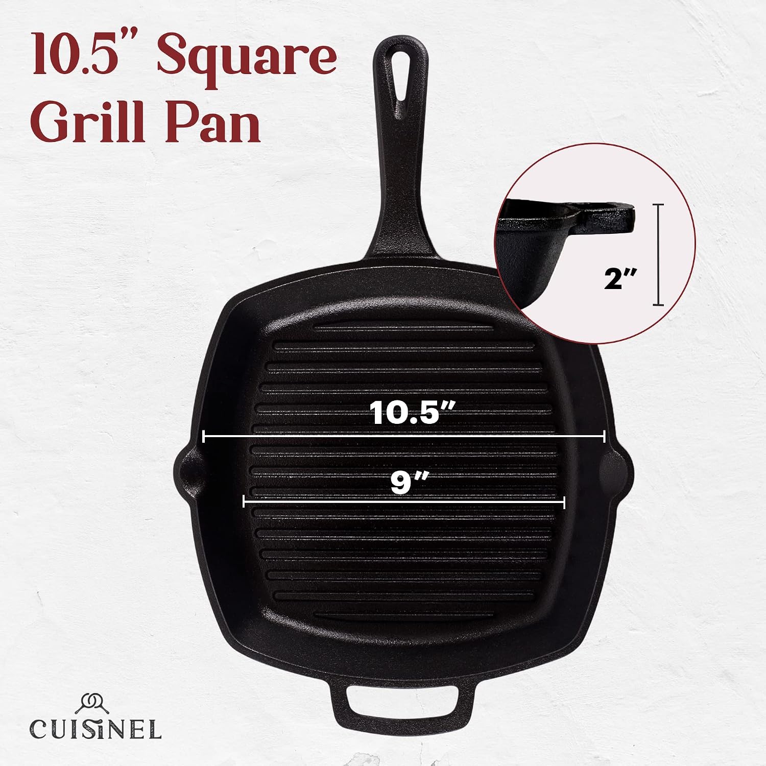Detalle de Cast iron grill pan, 10.5-inch