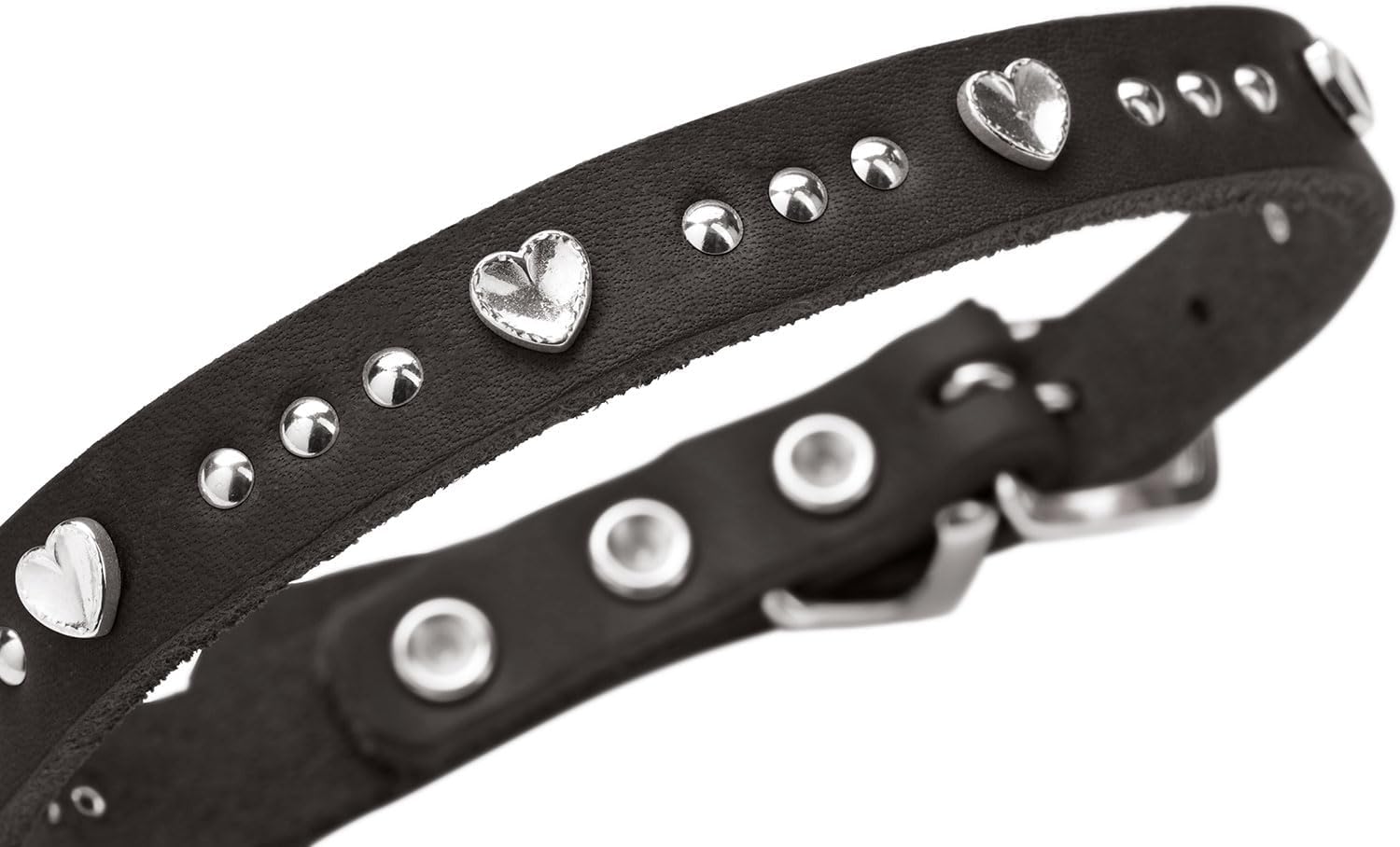Thumbnail 5 de HUNTER Hundehalsband Aalborg Hearts (Größe 32) – schwarzes Softvollrindleder mit Herz-Details