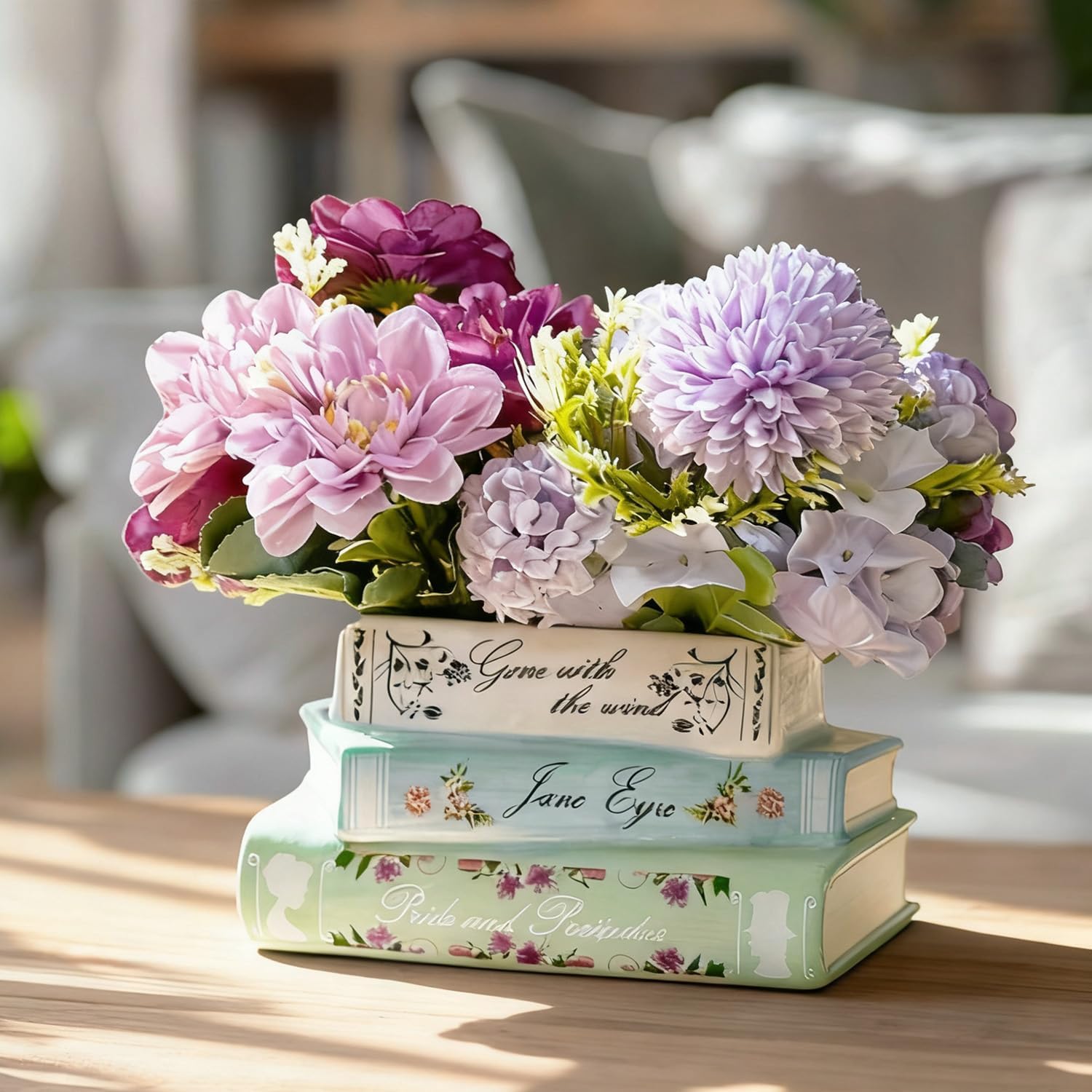 Detalle 2 de Jxcnkiy book planter ceramic pot