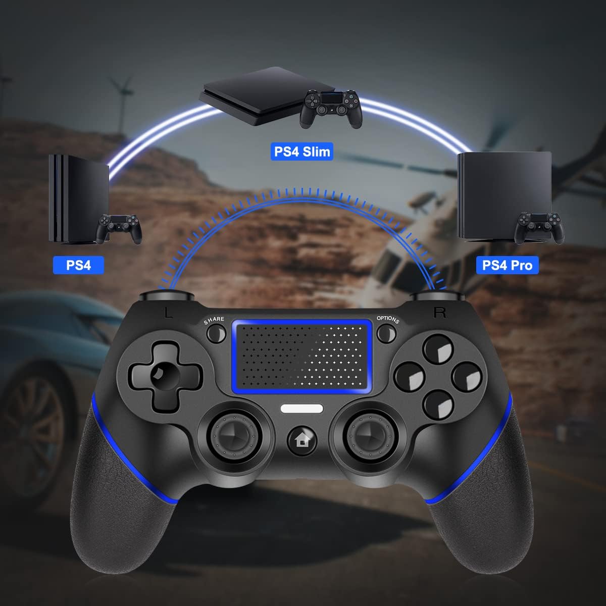 Detalle 2 de LATEC PS4 Controller Wireless mit Gyro, 600 mAh