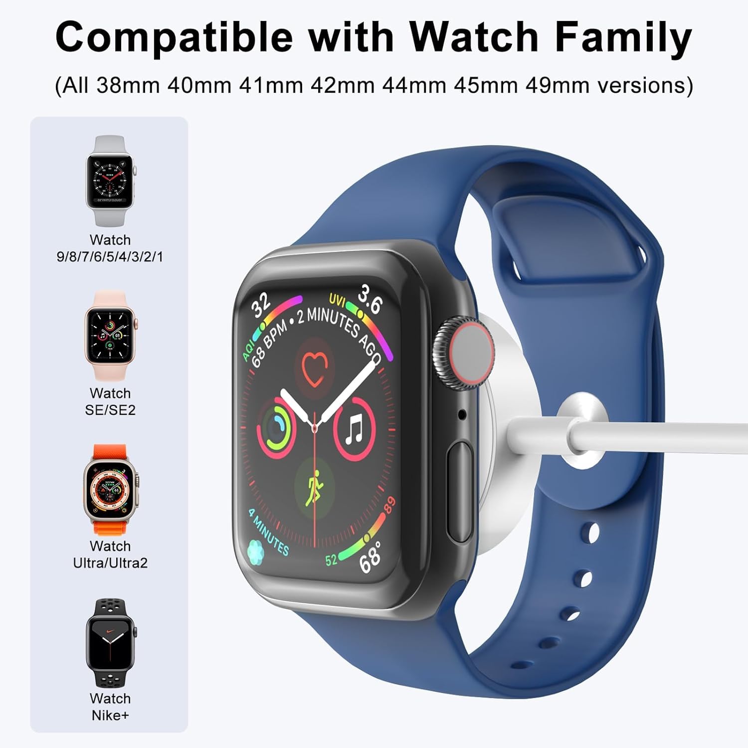 Detalle 2 de Amasuki 2Pack Magnetic Apple Watch Charger 1m
