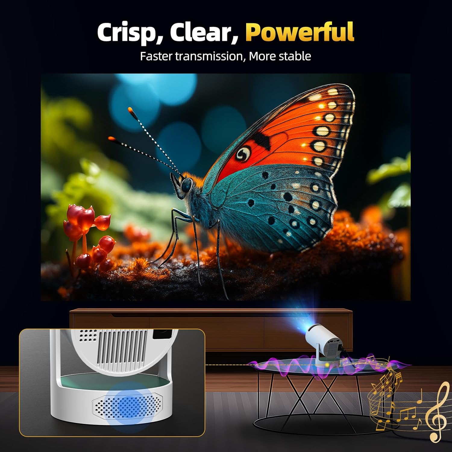 Detalle 1 de HOTPEAK PR08 Mini Projector 12000 Lumen 📽