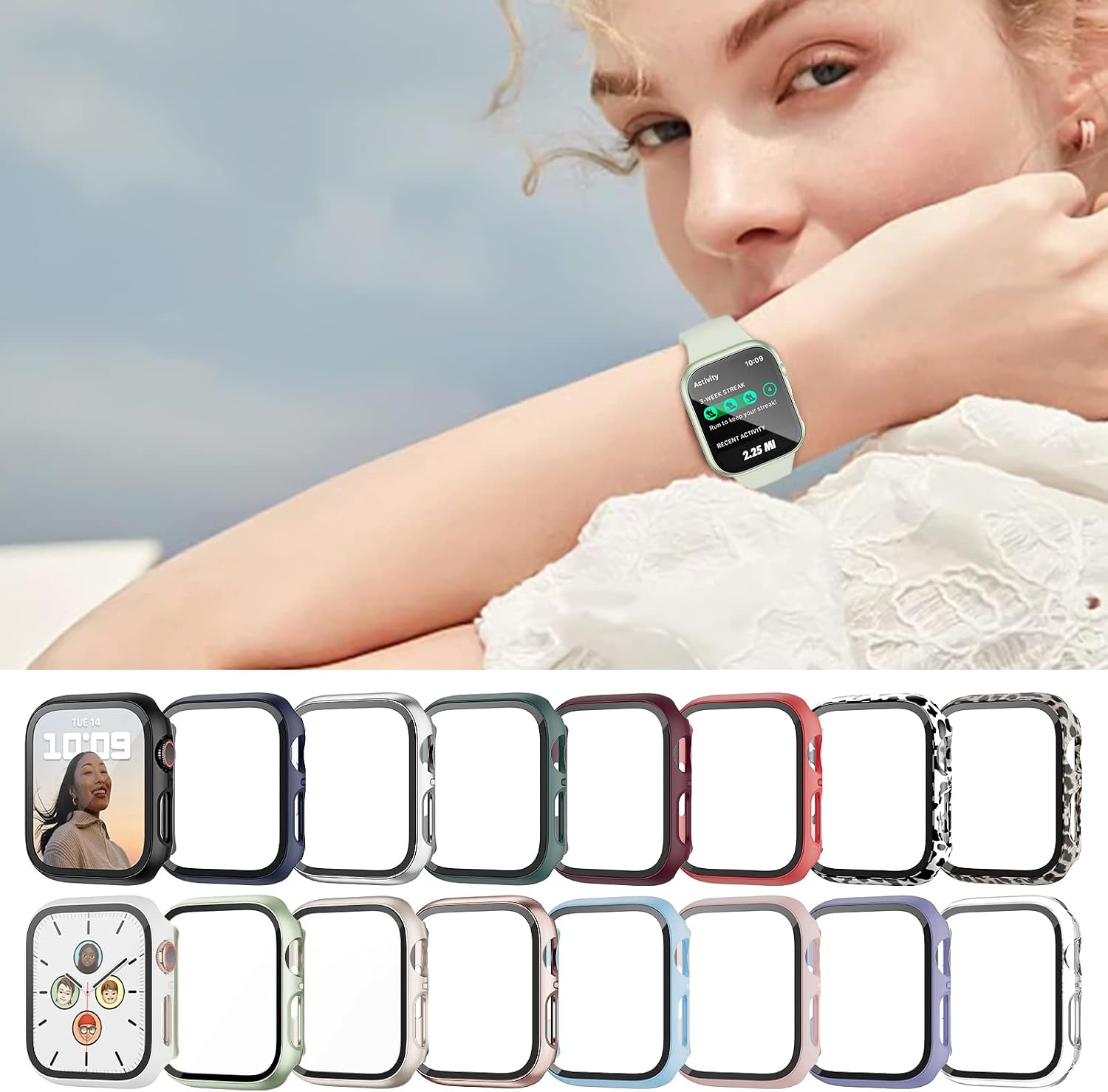 Thumbnail 6 de Haojavo Apple Watch SE Series 6 5 4 Case, 40mm Tempered Glass, 16-Pack