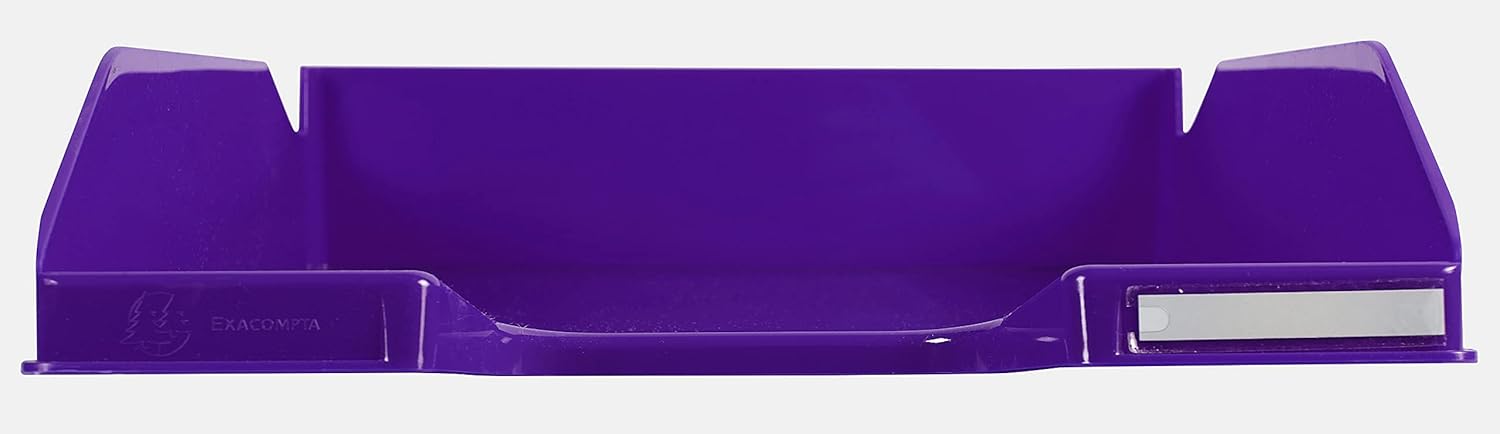 Thumbnail 3 de Exacompta 113220D – Lot de 6 corbeilles à courrier COMBO MIDI violet glossy 34 x 25 x 6,5 cm
