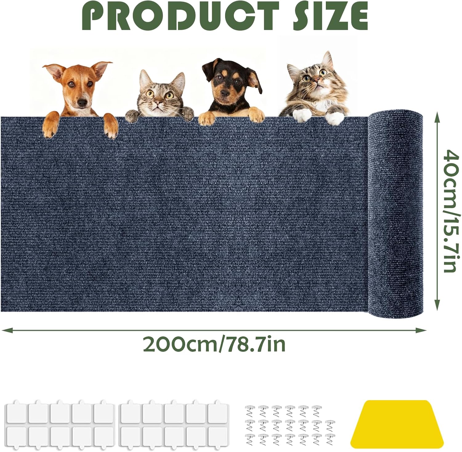 Detalle 2 de Litrue 40 x 200cm Cat Scratching Mat: Large, Self-Adhesive & Cuttable Guardian for Furniture