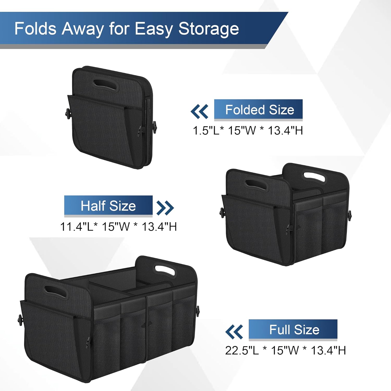 Thumbnail 4 de Femuar Car Trunk Organizer (72L) with Waterproof Collapsible Storage and 11 Pockets, Black