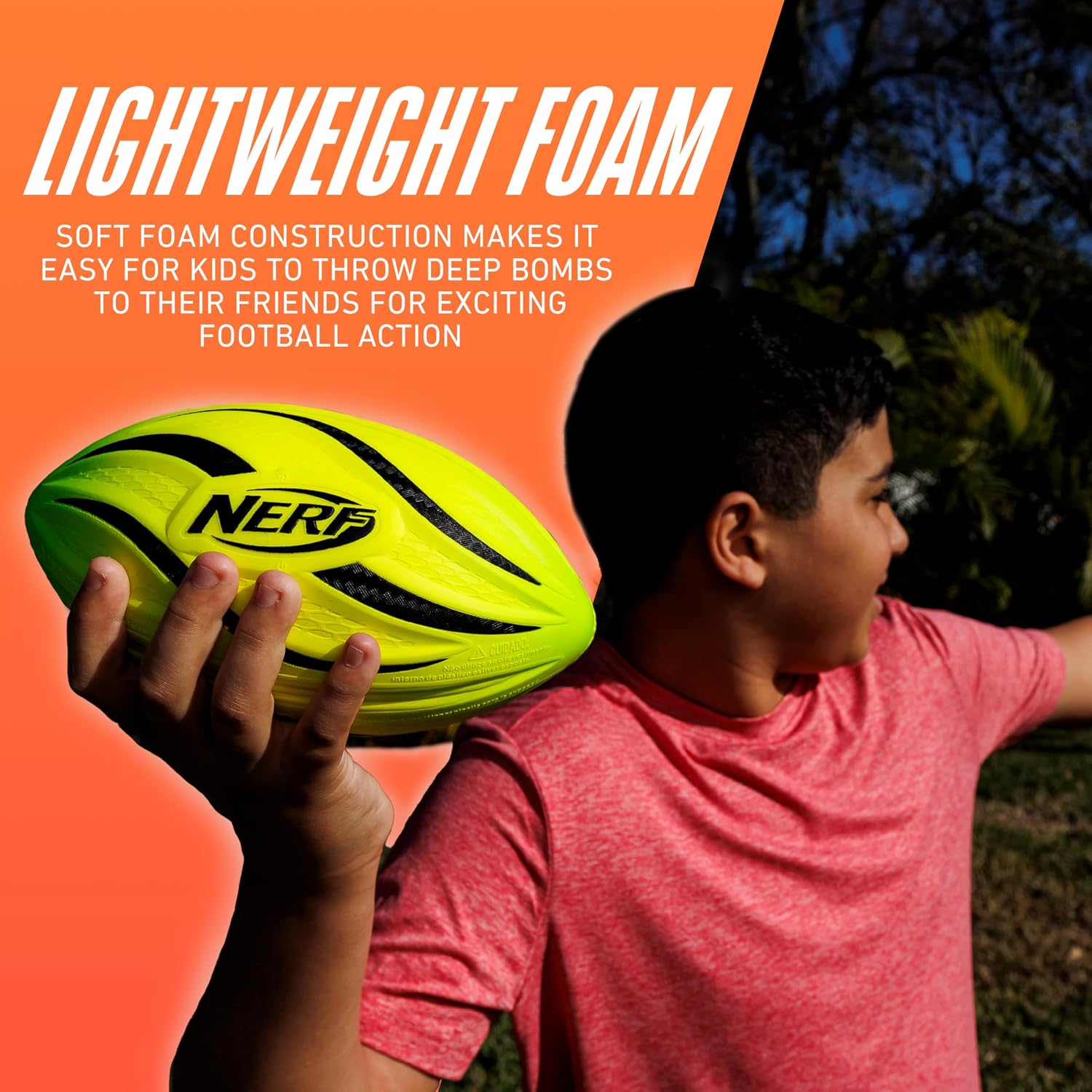 Detalle de NERF Lightstrike LED Foam Football, 8.5-Inch Mini, Pull-Activated Lights