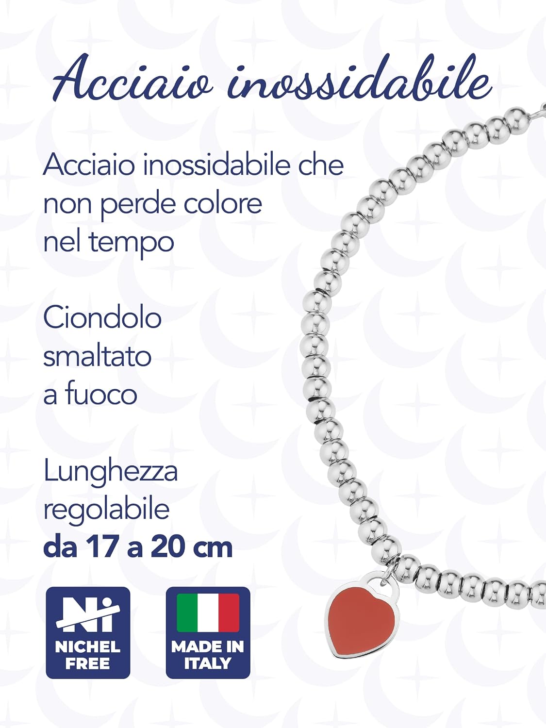 Detalle de inSCINTILLE Cuore Rock Bracciale Donna 17–20 cm