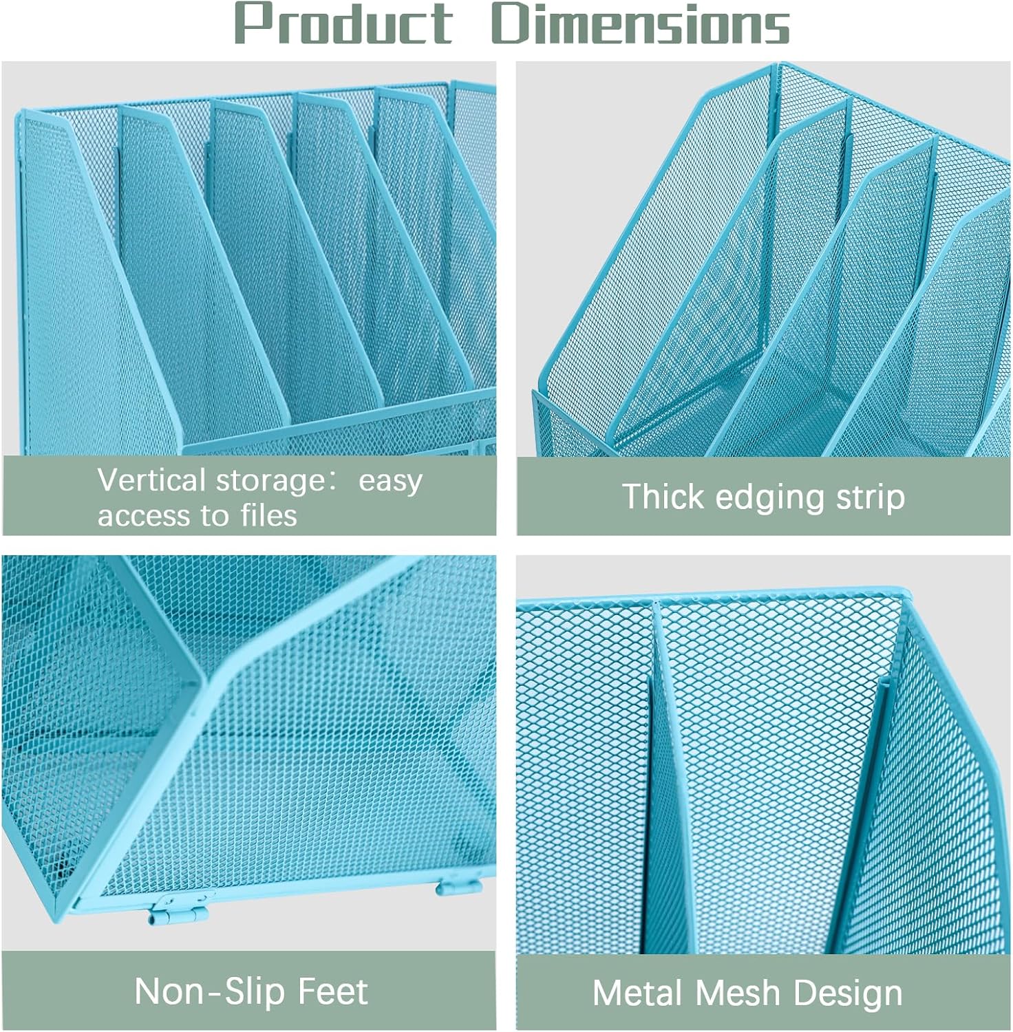 Thumbnail 1 de IOUGDSEC A4 File Holder Folding Bookshelf – 5 Vertical Compartments