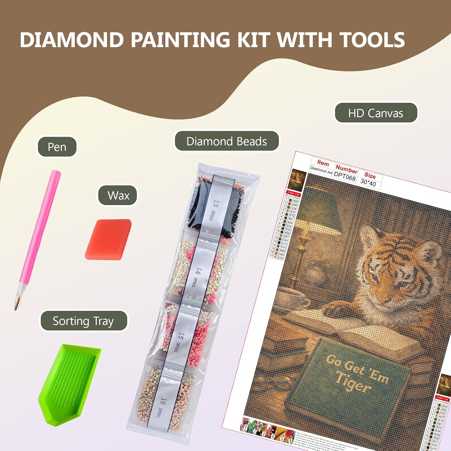 Detalle 2 de Sinporsert Diamond Painting Kit 12 x 16 Inch