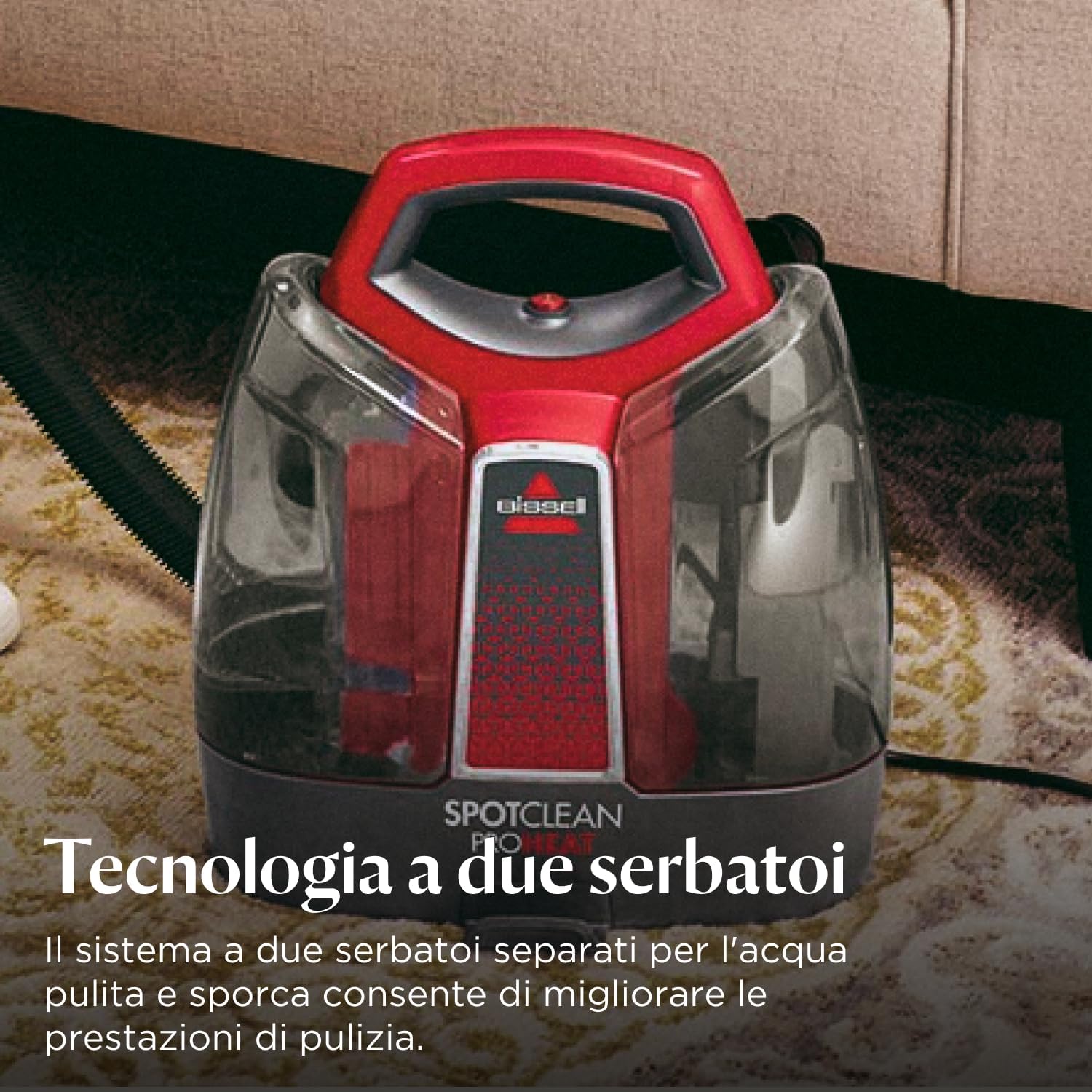 Detalle de BISSELL SpotClean ProHeat: Lavaggio mirato per tappezzeria e tappeti, con tecnologia HeatWave