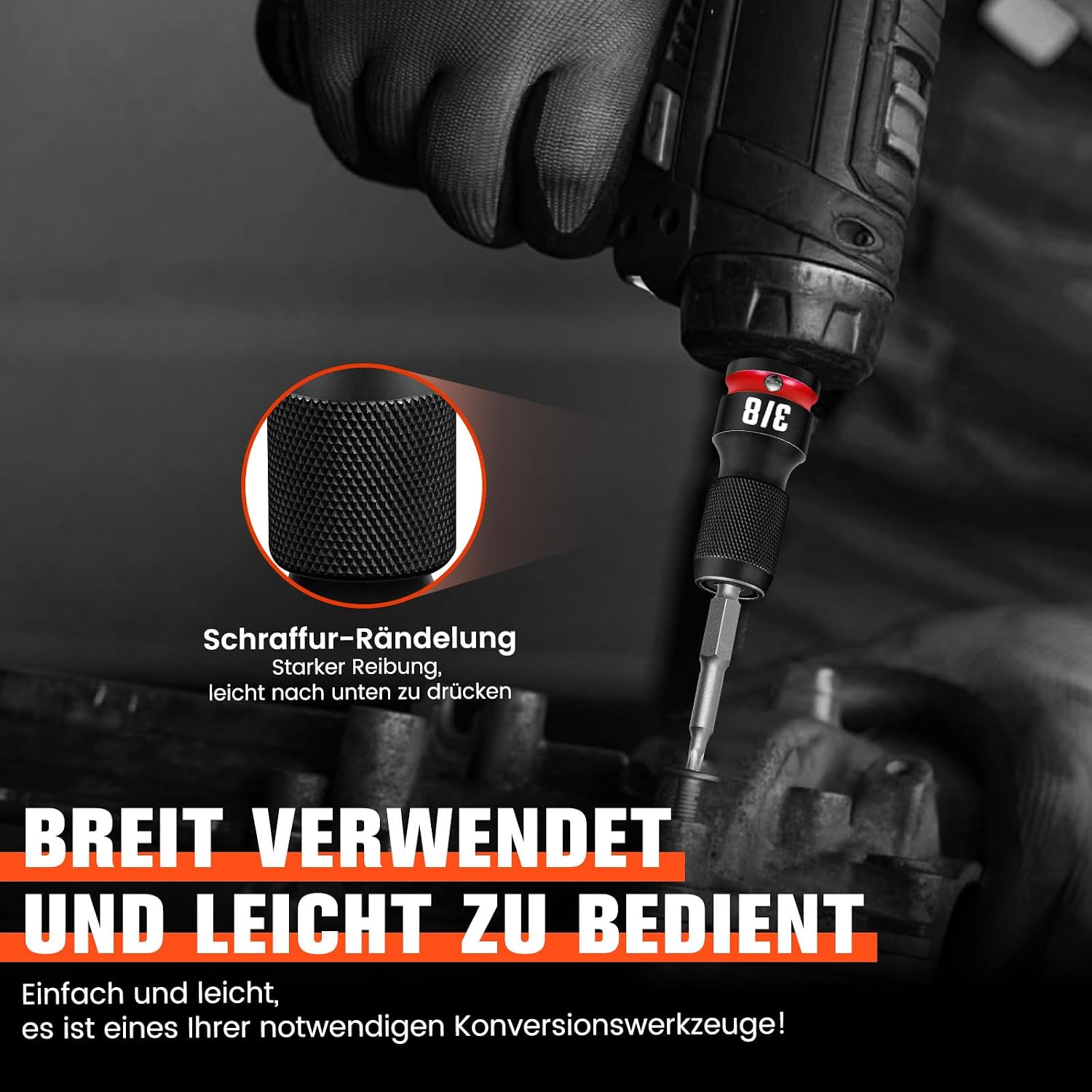 Thumbnail 6 de 2 Stück Schnellspann Schlagbit-Halter 3/8 auf 1/4 Sechskant