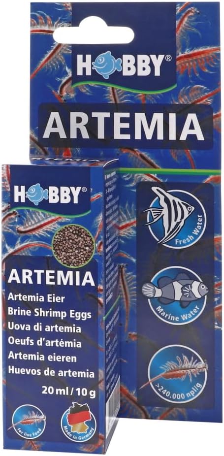 Detalle de Hobby 21430 Artemia – karma z jajami artemii dla młodych ryb, 150 ml