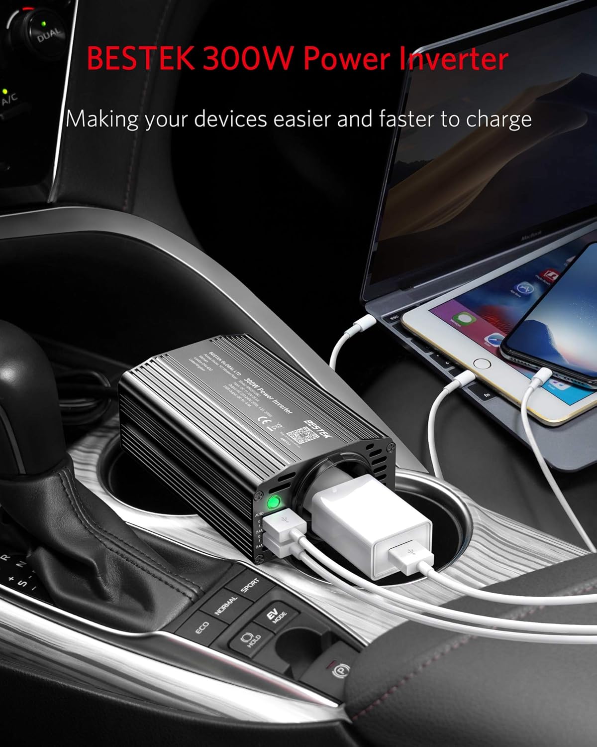 Thumbnail 6 de BESTEK 300W Inverter da Auto 12V a 220V con 2 Porte USB – guida all'acquisto