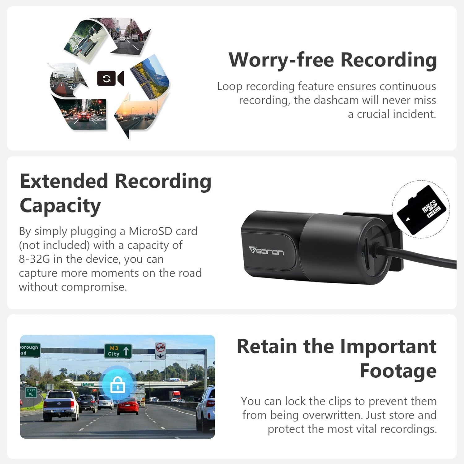Detalle 2 de Eonon A100 dashcam 720p USB