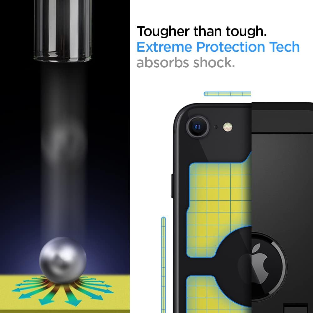 Detalle de Spigen Tough Armor coque double couche pour iPhone SE 2022/SE 2020 - Noir