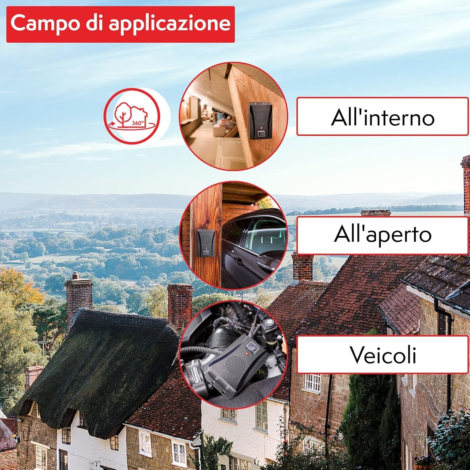 Detalle 2 de PATTLER® Dissuasore per Martore a Batteria – Raggio di 40 m² con Ultrasuoni ed Effetto Anti-Abituamento