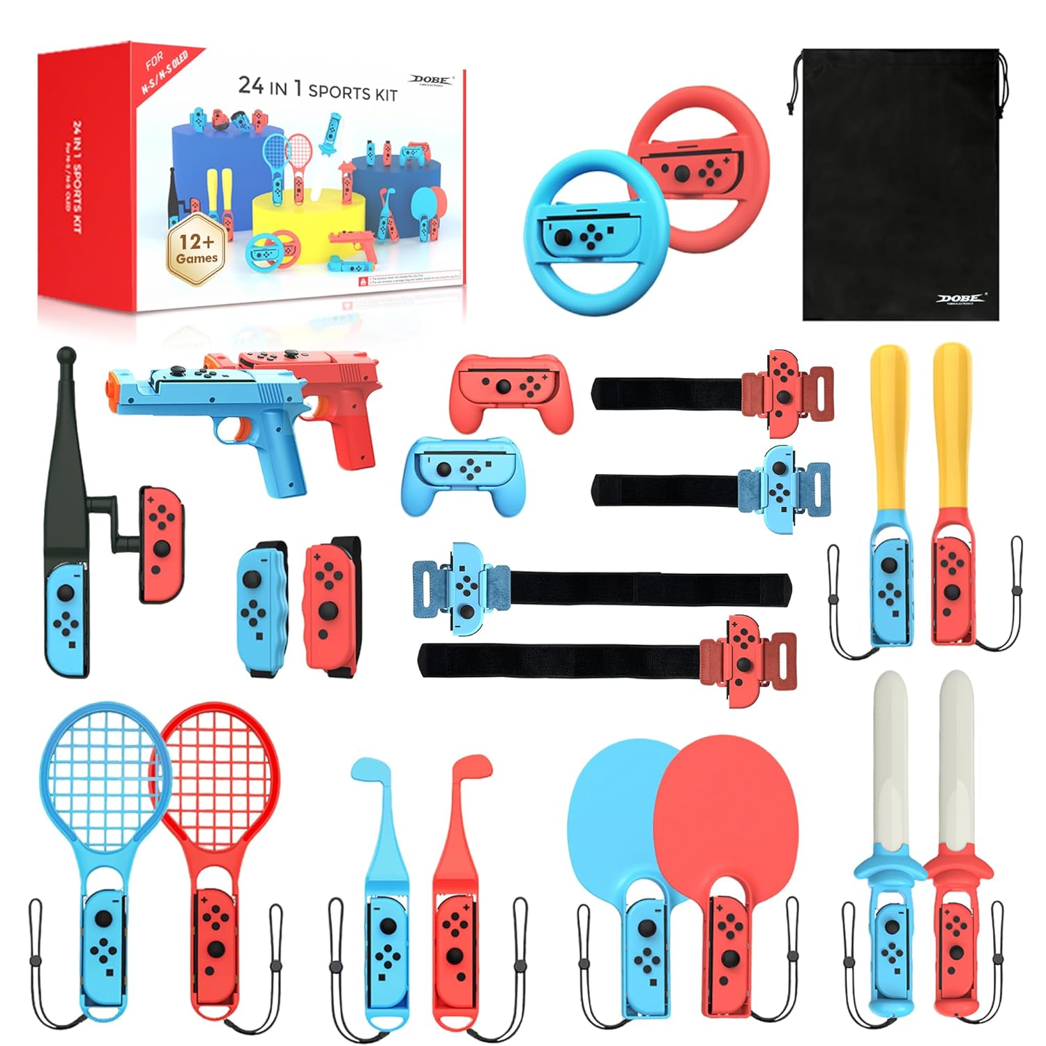 Detalle de DOBE FOMIS ELECTRONICS TNS-3153 Switch Sports Accessory Bundle, 24-Piece Kit