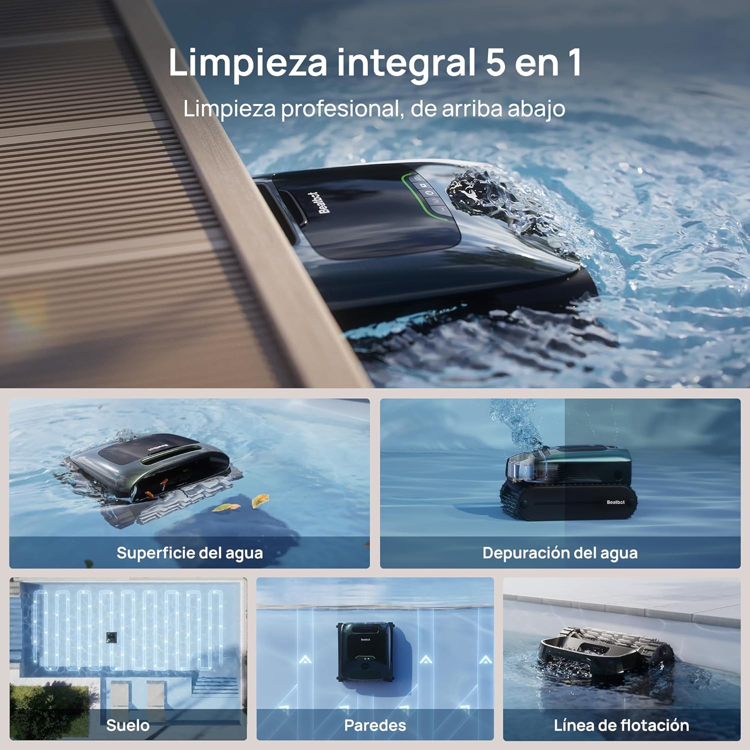 Detalle 2 de Beatbot AquaSense 2 Pro Robot Limpiafondos Piscina 🏊