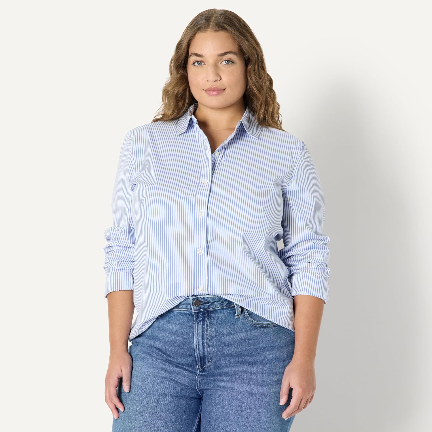 Thumbnail 5 de Amazon Essentials Damen Slim-Fit-Stretch-Popeline-Hemd mit Knöpfen