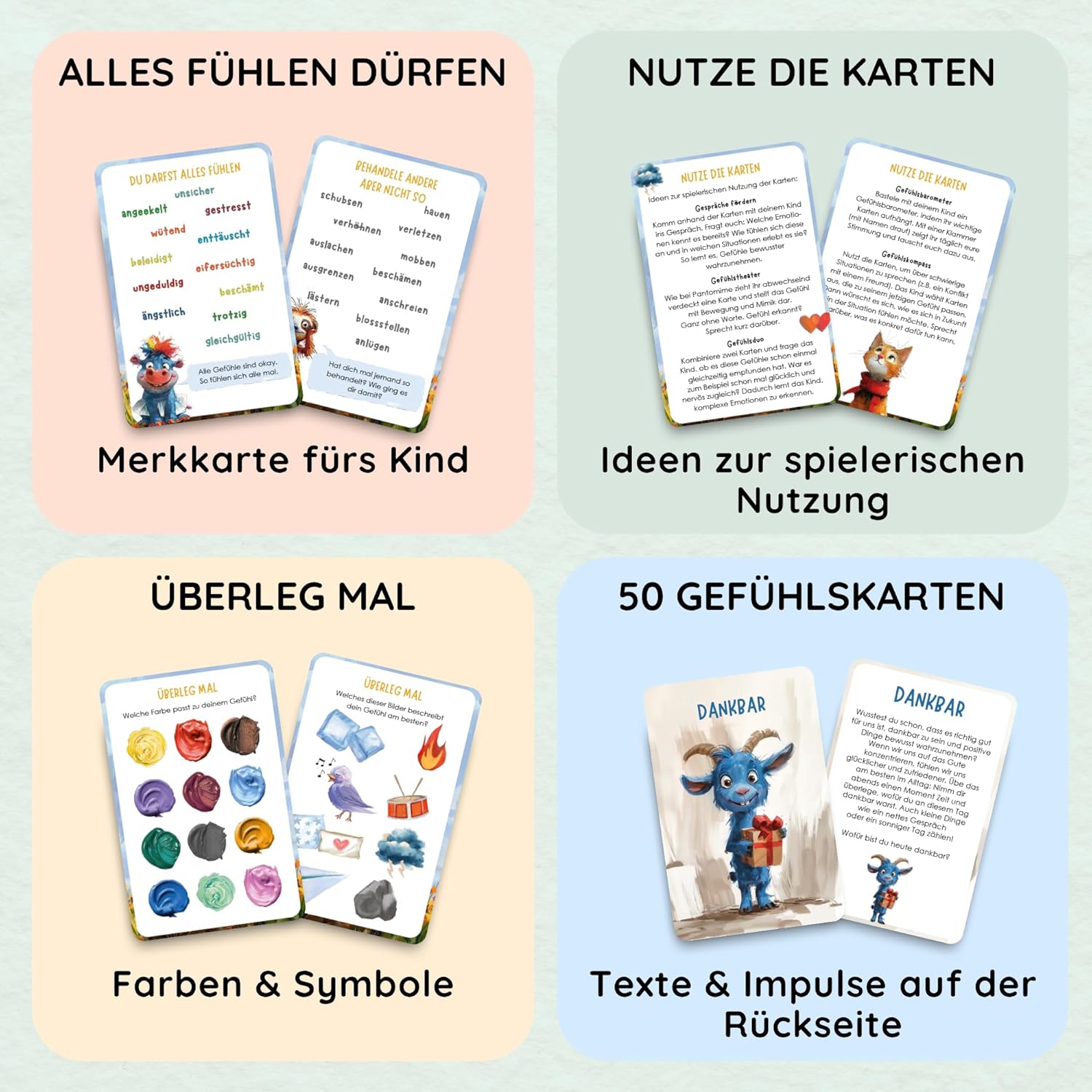 Detalle 2 de Gefühlskarten für Kinder 50er-Set