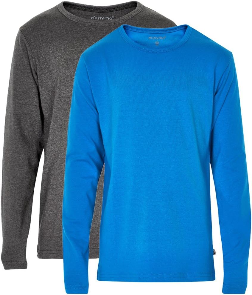 Thumbnail 1 de MINYMO Baby Jungen Basic Langarm-T-Shirts im 2er-Pack (Größe 86) – Dunkelblau & Grau