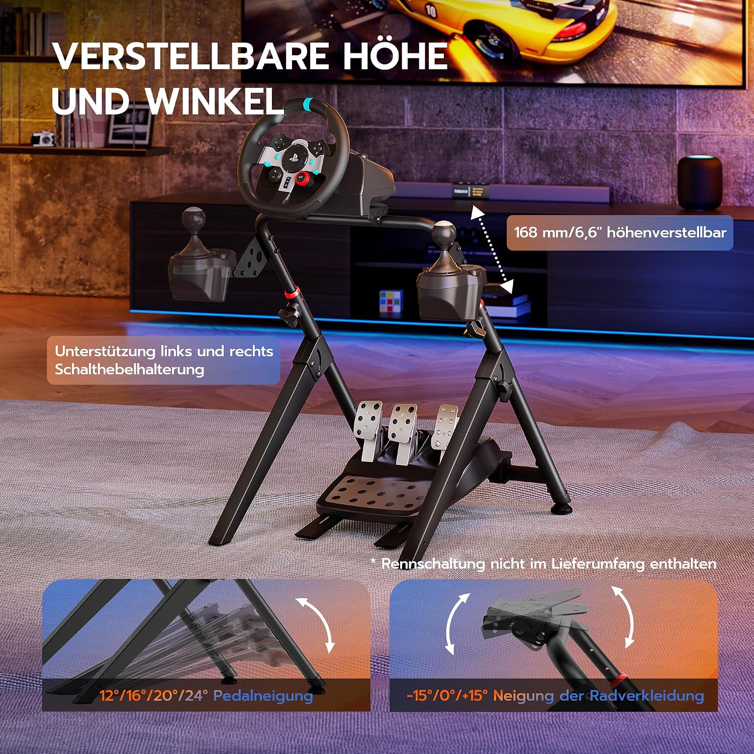 Thumbnail 4 de ARES WING Lenkradständer – stabiler, klappbarer Racing-SIM-Cockpit-Ständer, kompatibel mit Fanatec, Thrustmaster, Logitech, Moza & mehr