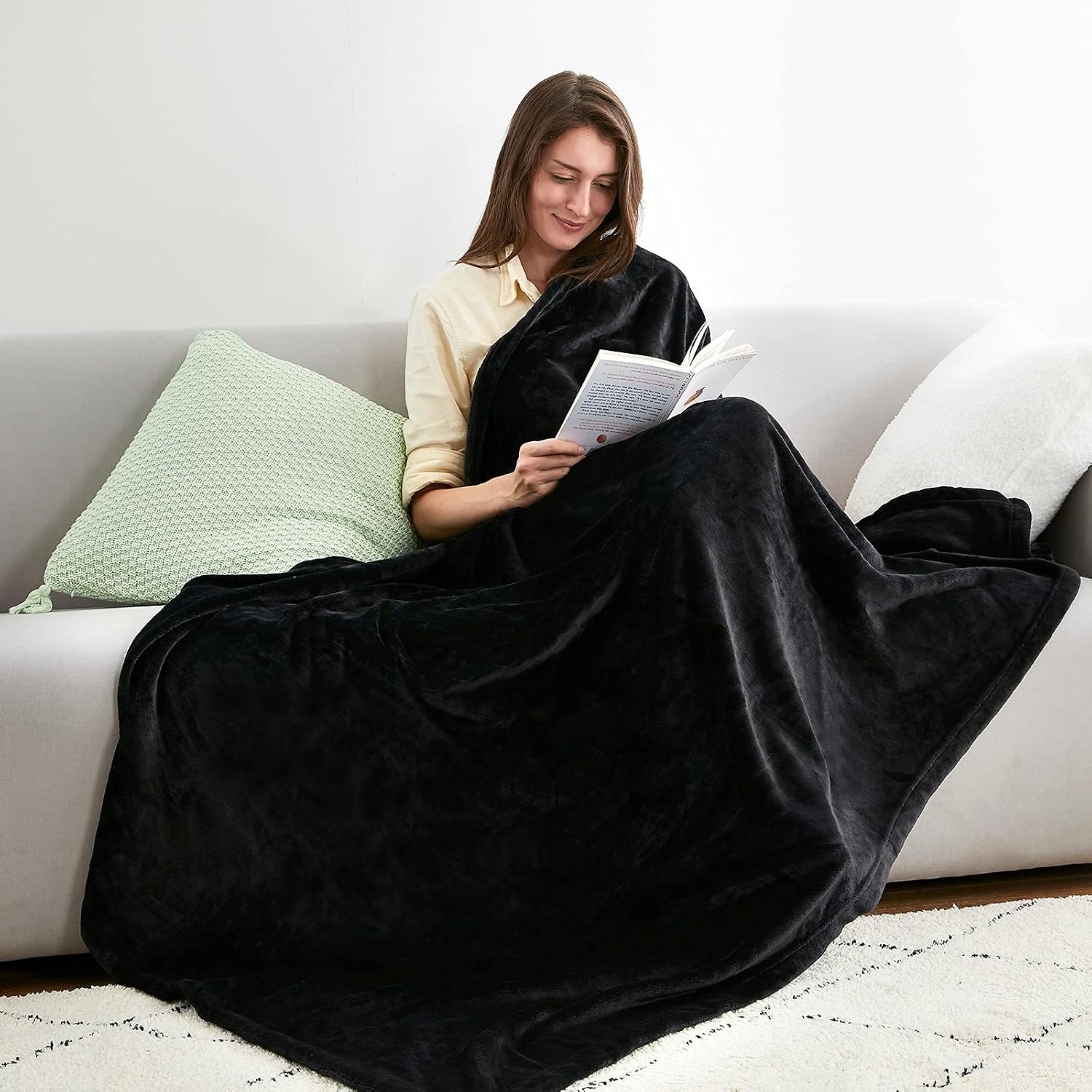 Thumbnail 6 de EHEYCIGA fleece blanket 220x240cm black