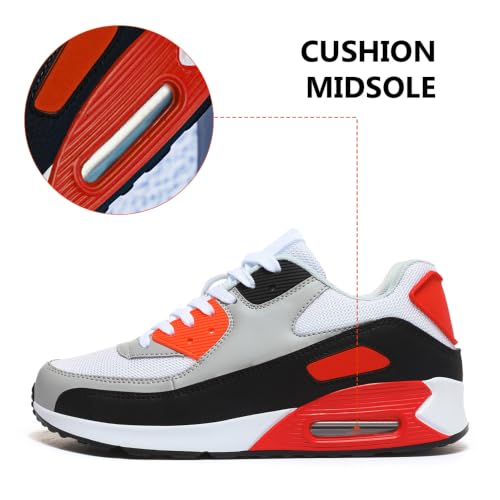 Detalle de PADGENE Femme Homme Baskets Mode Chaussures Multisports Noir/Orange – 38 EU