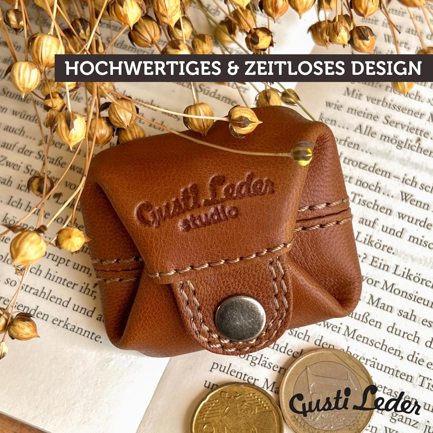 Thumbnail 2 de Gusti Linus Damen Geldbörse aus Leder – kompakte Mini-Wiener-Schachtel im Vintage-Stil