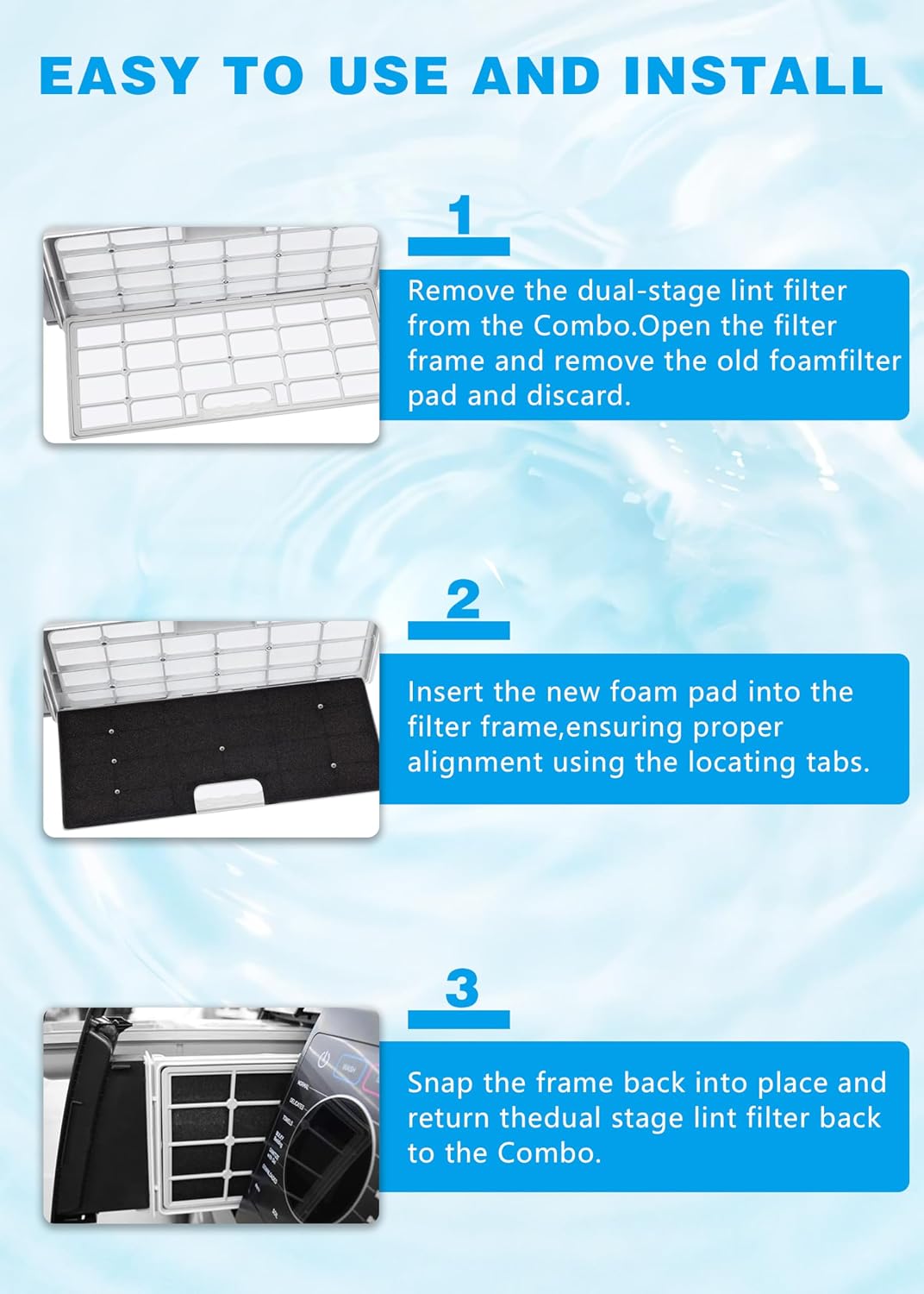 Thumbnail 5 de KEIPAN WH19 Washer Dryer Combo Lint Filter, WH01X35719 Compatible, 6-Pack