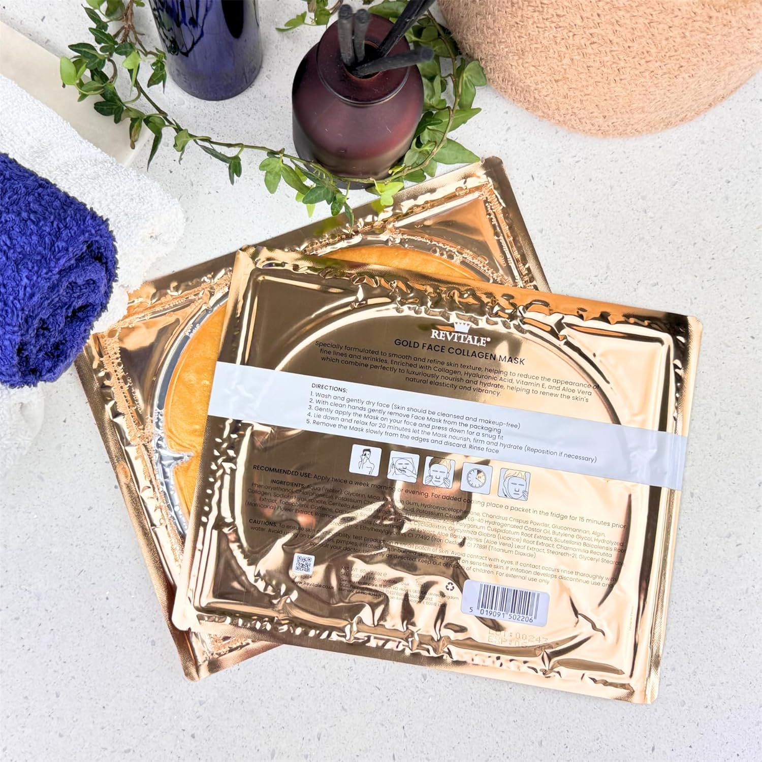 Thumbnail 4 de Masque pour le visage Revitale Gold 24K enrichi au collagène (paquet de 3)