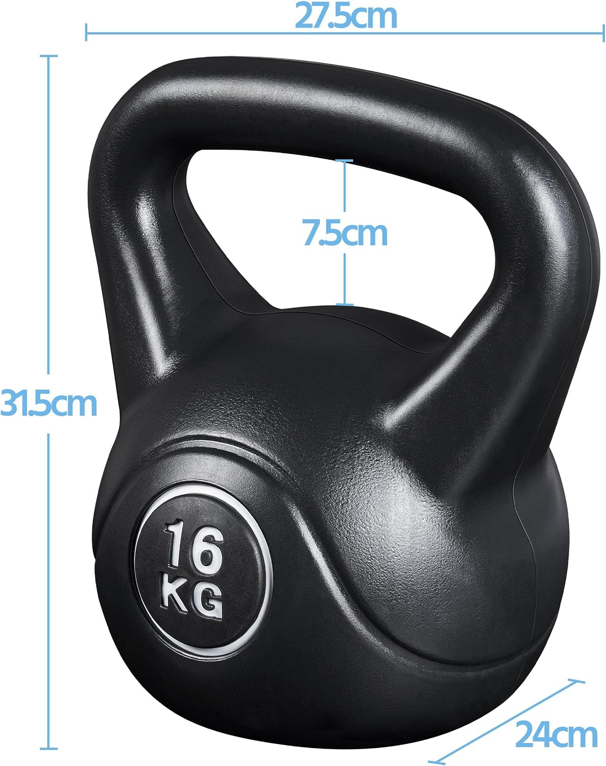 Thumbnail 2 de Yaheetech HDPE Coated Concrete Kettlebell Set