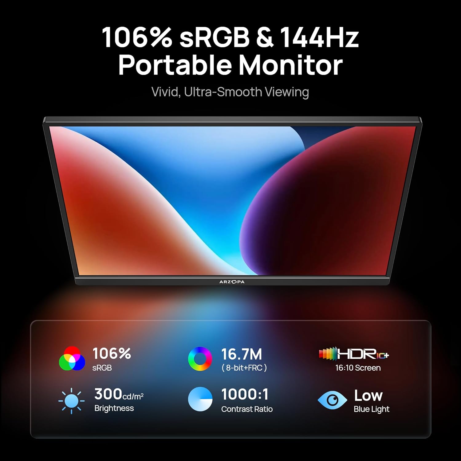 Detalle 2 de ARZOPA 16.1" 144Hz Gaming Monitor