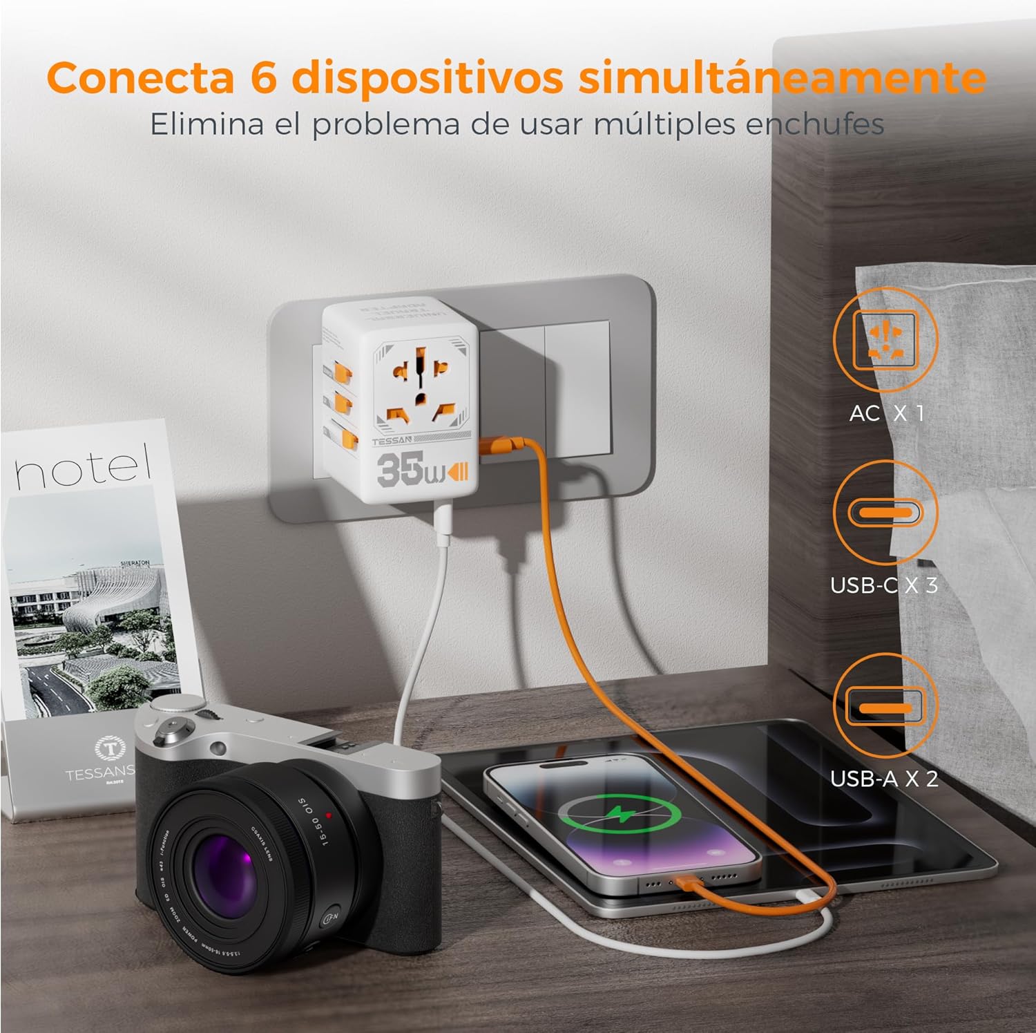 Thumbnail 2 de TESSAN 35W Adaptador de viaje