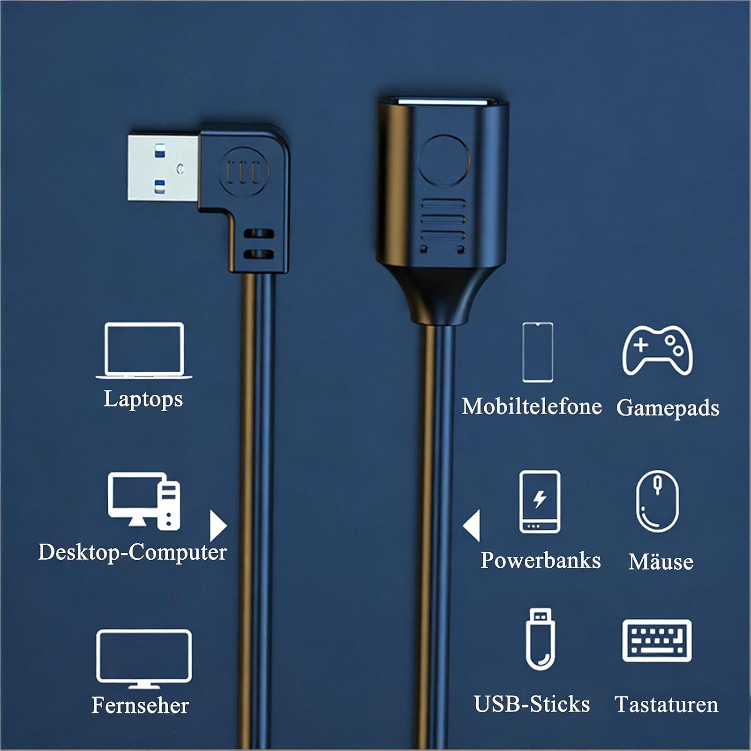 Detalle de MejaRizon USB 3.0 Panel Mount Kabel – USB-A Stecker auf Buchse, Bulkhead, 5 Gbps, inkl. Schraubendreher