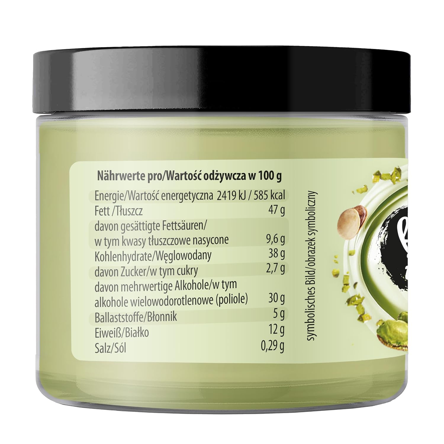 Detalle de Feel FIT VEGANELA Pistaziencreme mit 45% Pistazien – veganer Brotaufstrich ohne Zucker, 200 g
