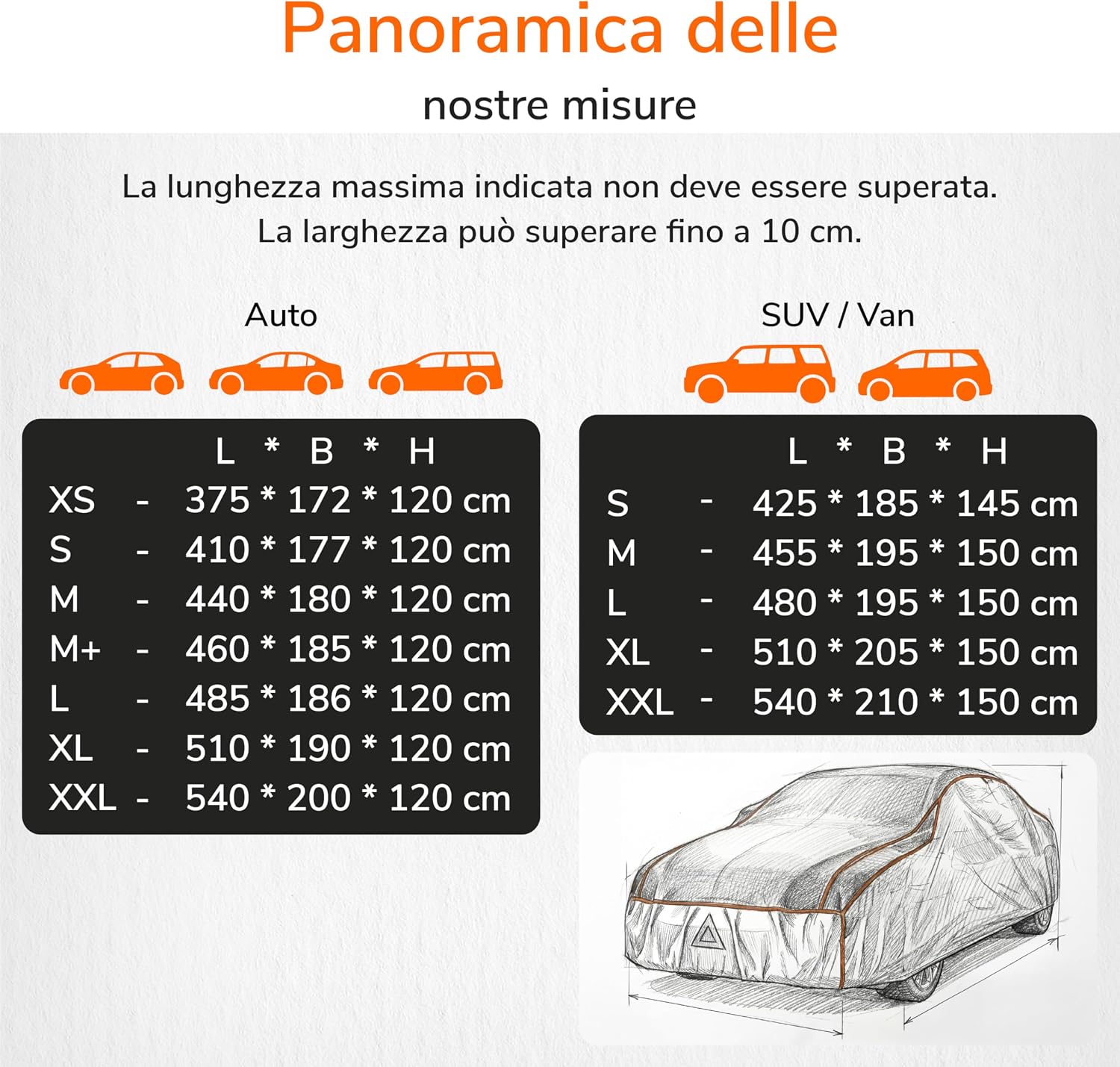 Thumbnail 6 de Upgrade4cars Telo copriauto anti-grandine universale 455×190×150 cm