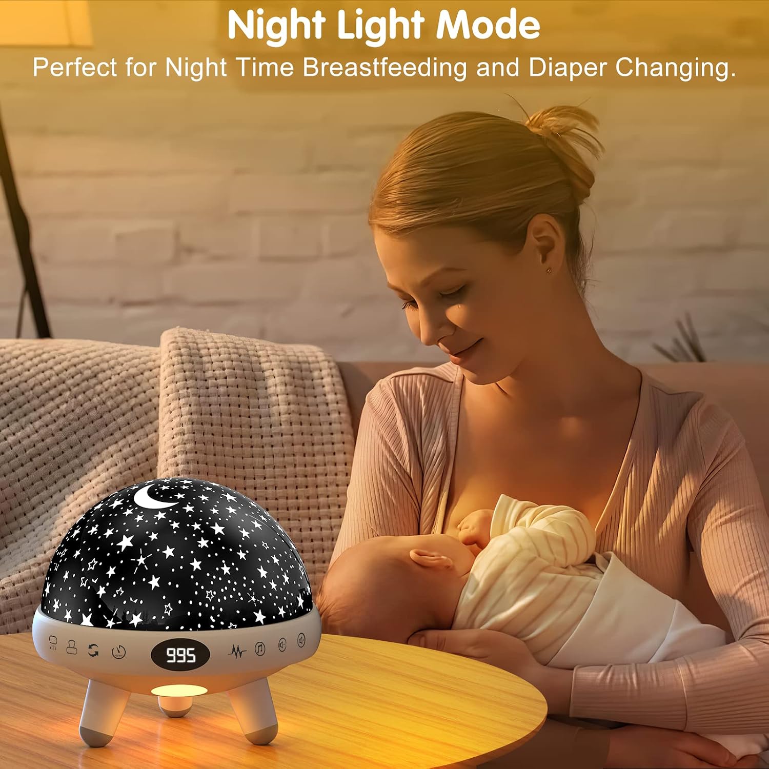 Detalle 2 de YACHANCE YC-008 Kids Sound Machine with 360° Star Projector and Night Light