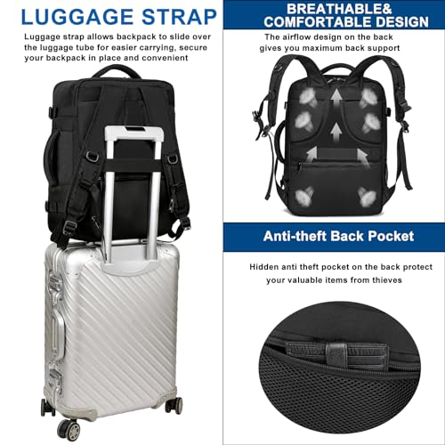 Thumbnail 5 de ENZOSUM Mochila de cabina 45x36x20 cm (30L) para avión y portátil 15.6" – Negro