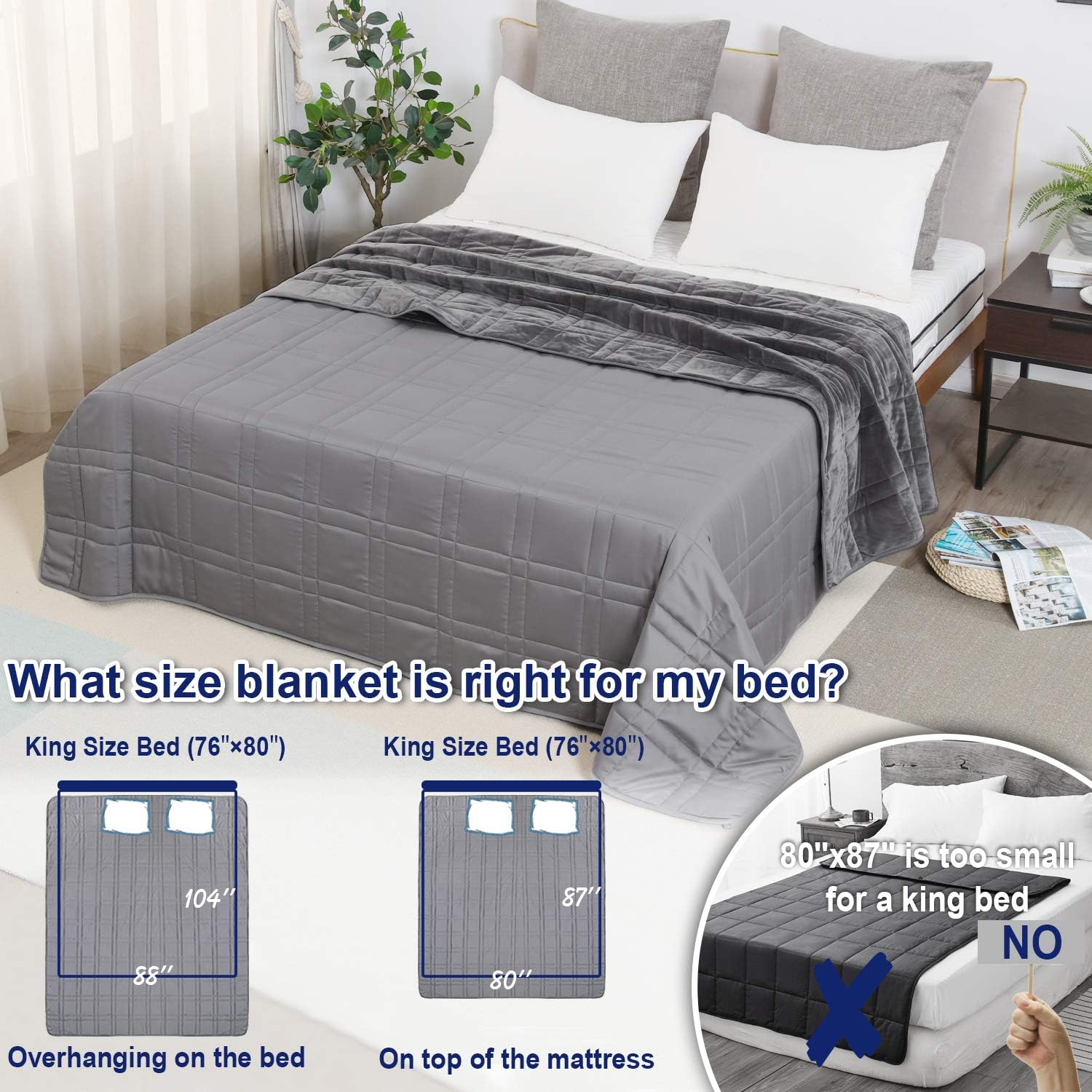 Detalle 2 de Reversible Weighted Blanket King Size 25 lbs