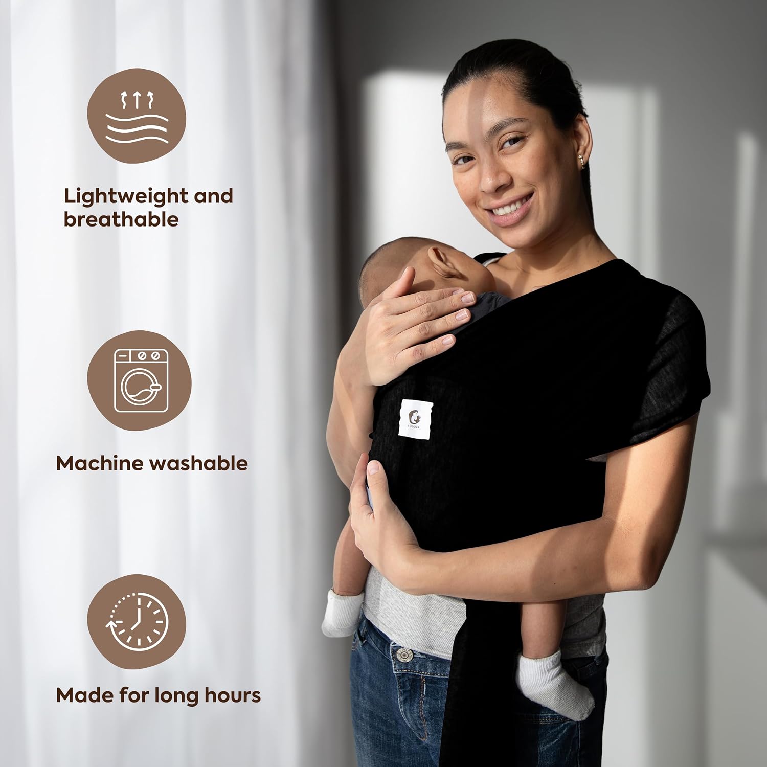 Thumbnail 4 de ELDOMA Baby Wrap Carrier 7–35 lbs baby carrier