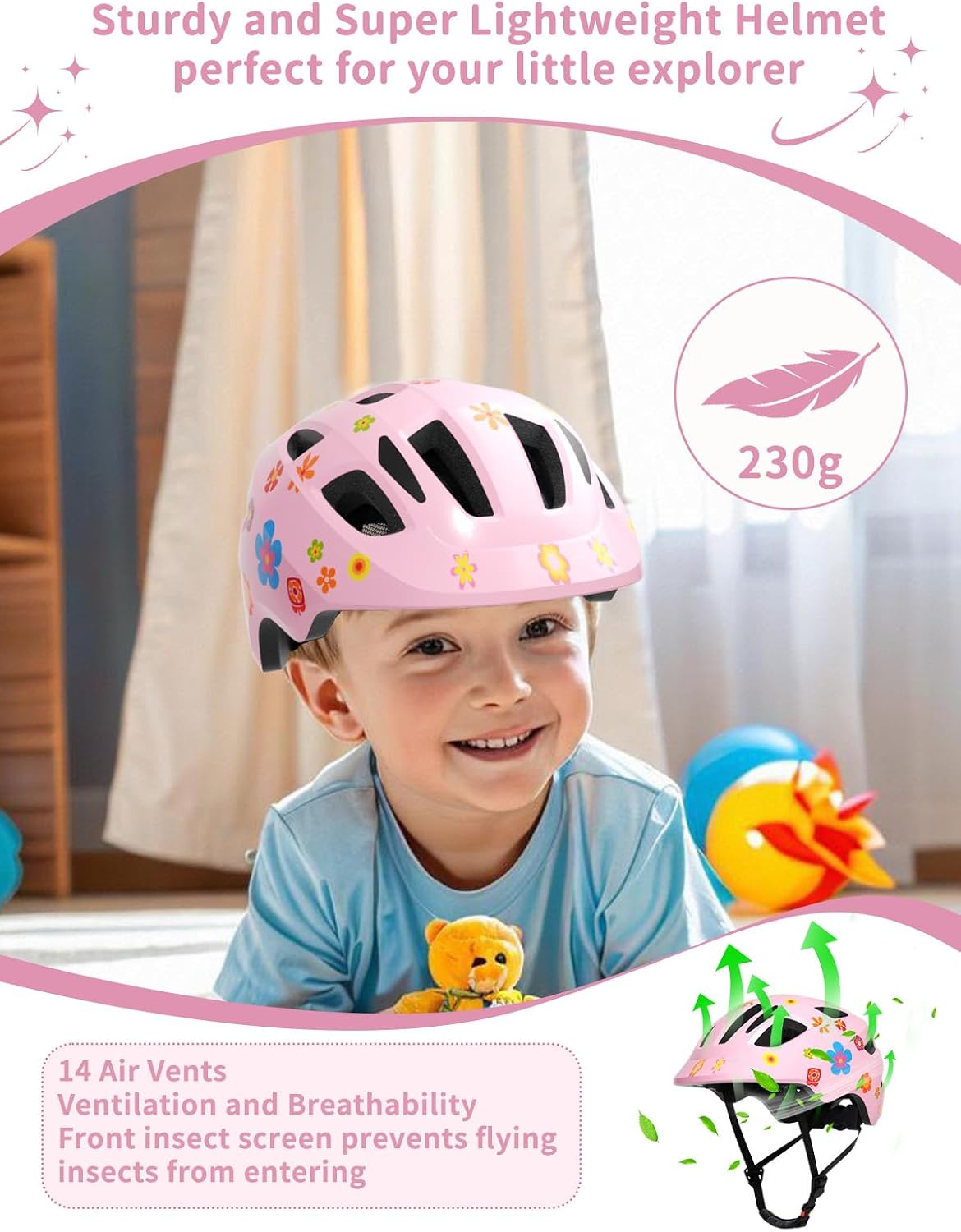 Thumbnail 6 de XJD Toddler Helmet: Adjustable, Lightweight Bike Helmet for Kids 1+