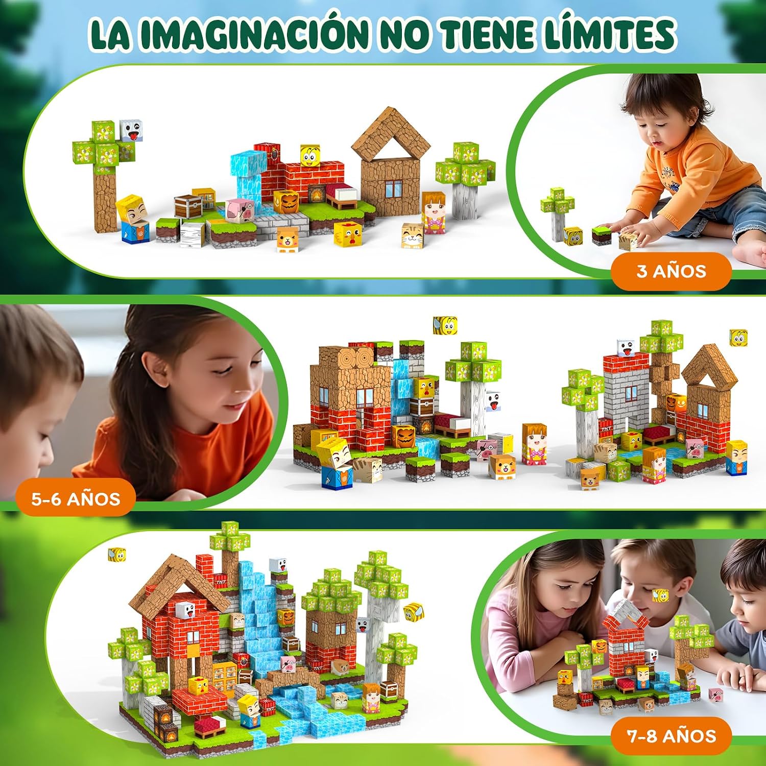 Thumbnail 3 de Crifeton Bloques Magneticos Construccion Niños 100 Piezas 2CM 3+ Magneticas,Juego Magnetic Blocks Tiles Construcción,Juguetes Montessori para Niños4 5 6 7 8 9 10 11 12Regalos de Cumpleaños para Niñas
